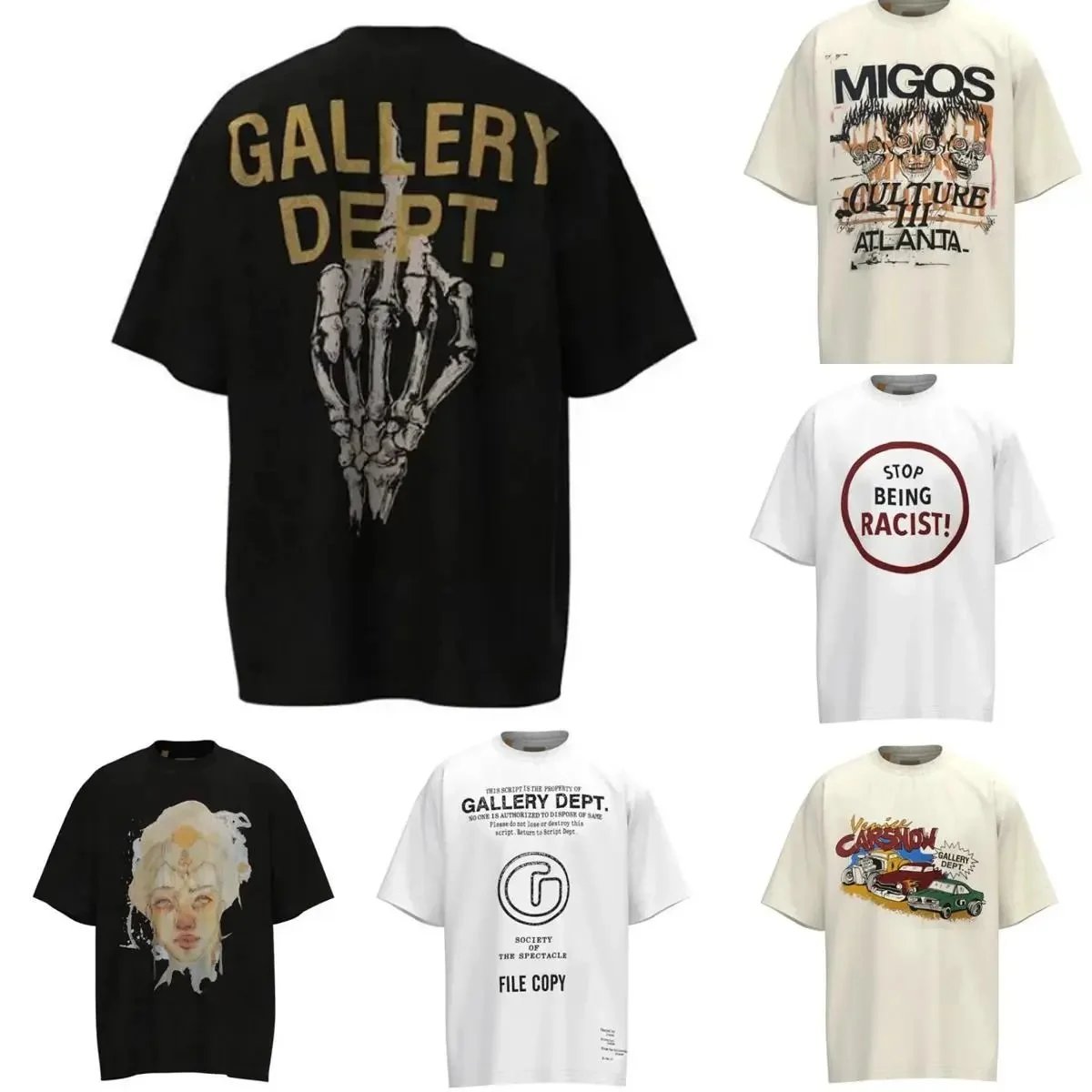 Gallery Dept T-Shirts with Bold Artistic Designs and Streetwear Style