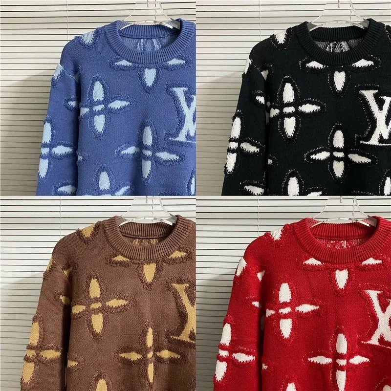 LV Monogram Knit Sweater for Women Fashion Winter Pullover