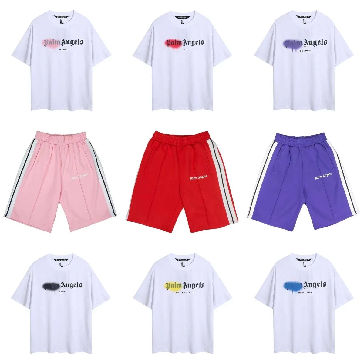 Palm Angels T-Shirts and Shorts Set for Men Women Fashion Streetwear
