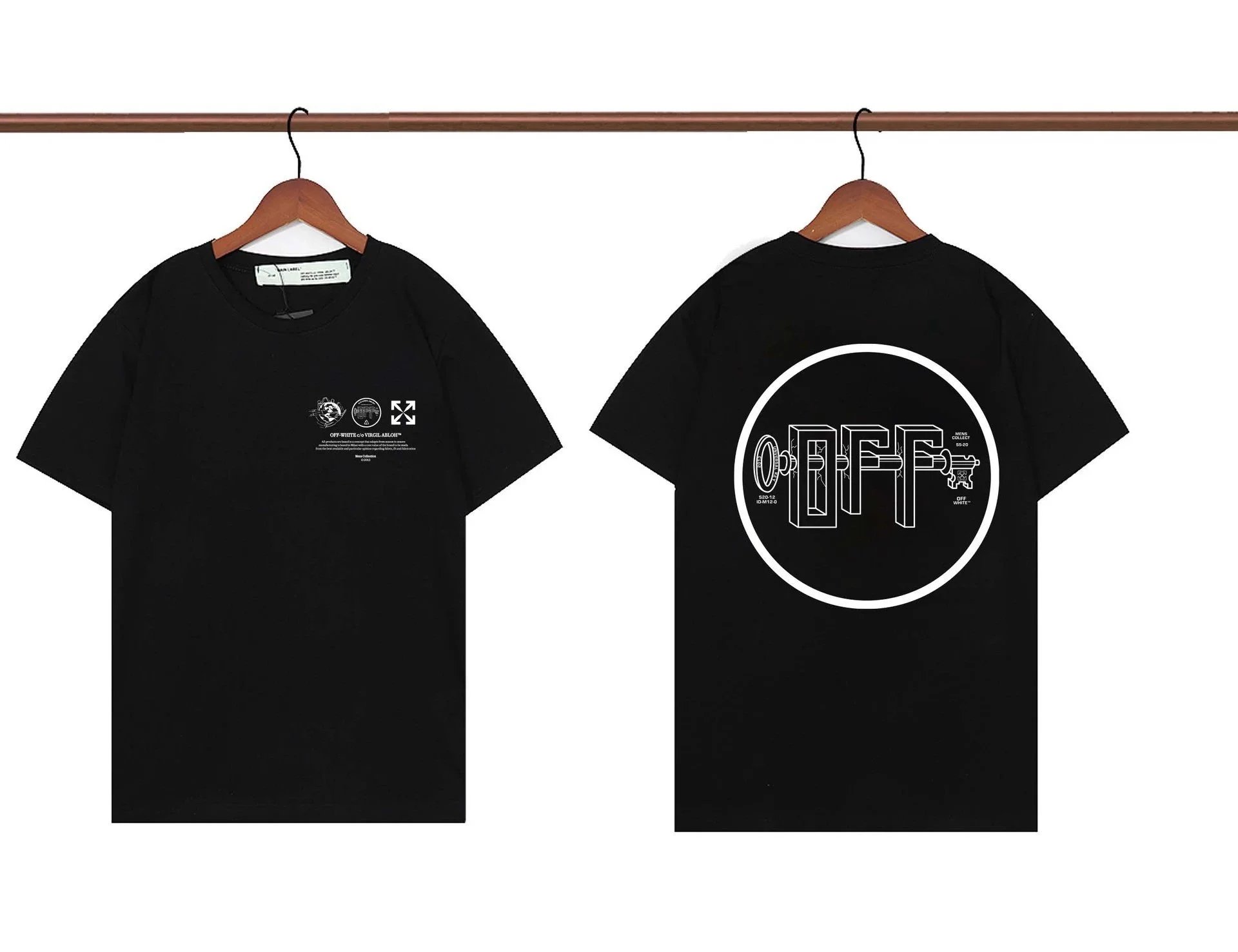 OFF-WHITE Black T-Shirt with Logo Print