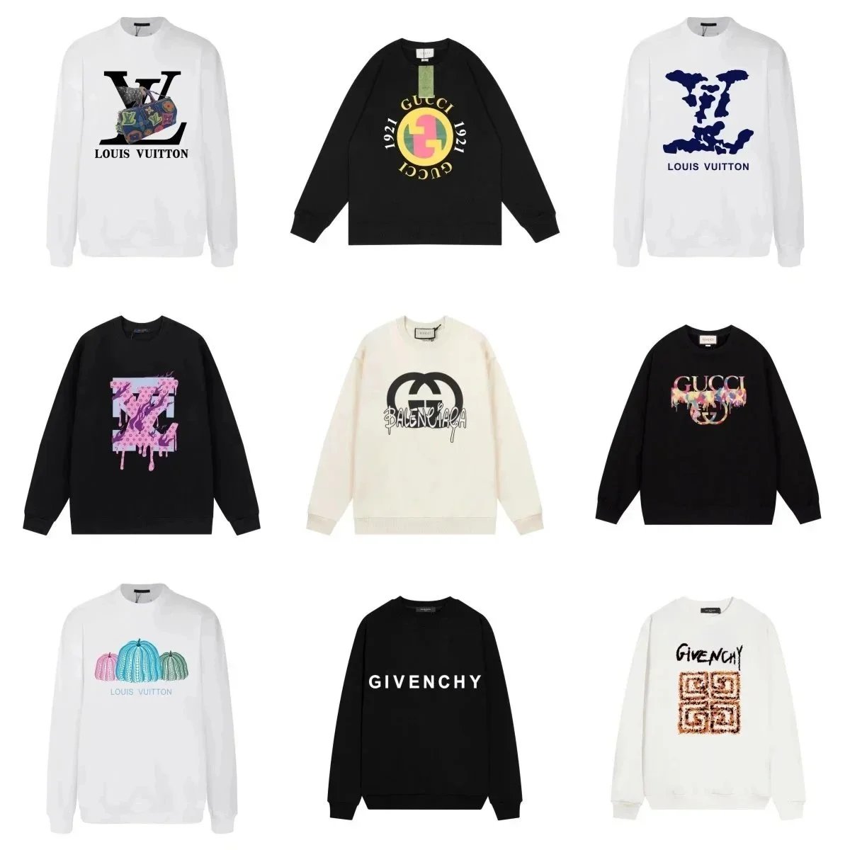 Luxury Designer Sweatshirts from Louis Vuitton Gucci Balenciaga Givenchy