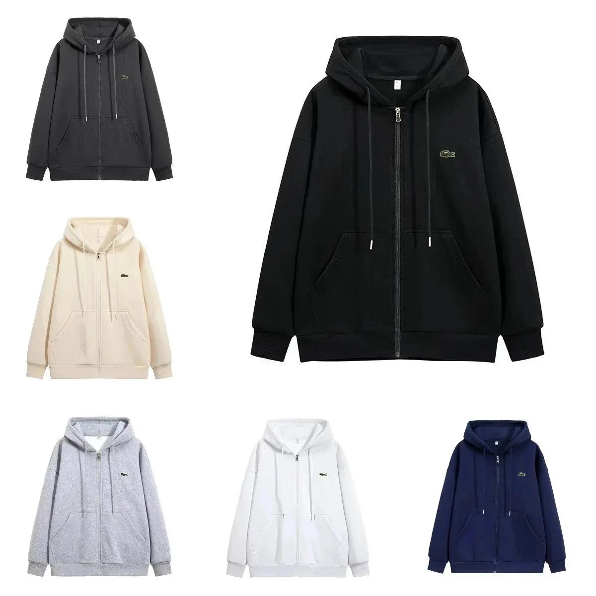 Lacoste Men's Zip-Up Hoodie Sweatshirt Casual Hooded Jacket