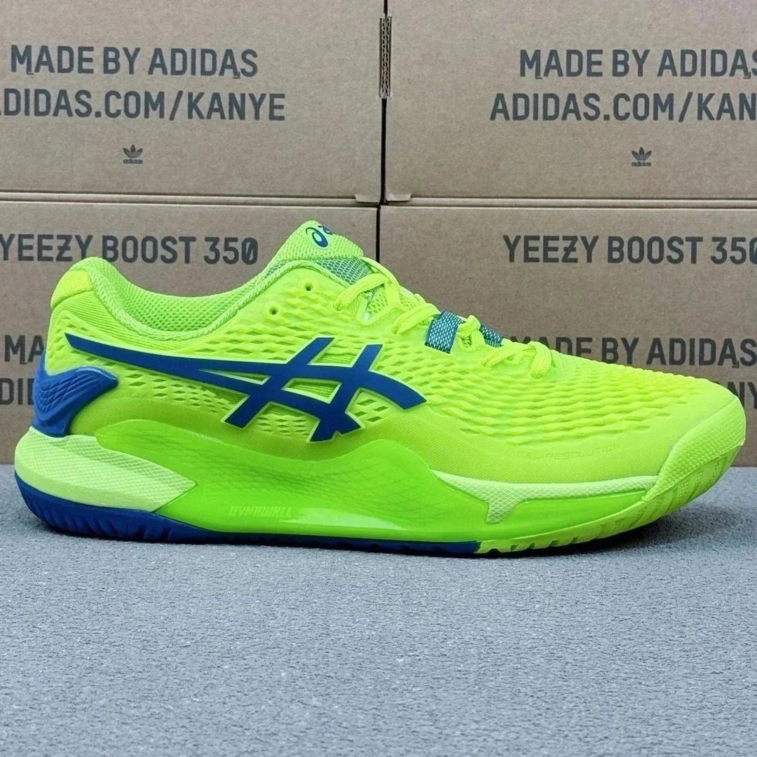 ASICS Gel-Blade 7 Men's Tennis Shoes in Neon Green and Blue