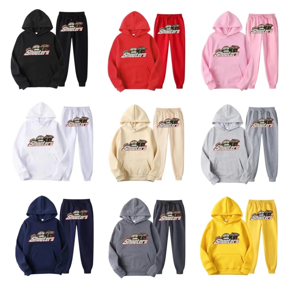 Shooters Hoodie and Sweatpants Set for Men Women Unisex Casual Wear