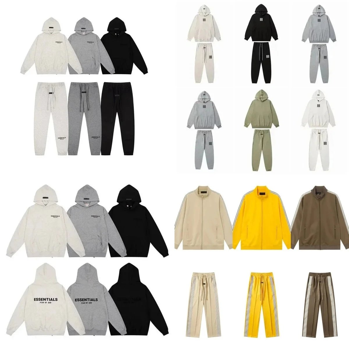 Essentials Hoodie and Sweatpants Set for Men Women Casual Streetwear Outfit
