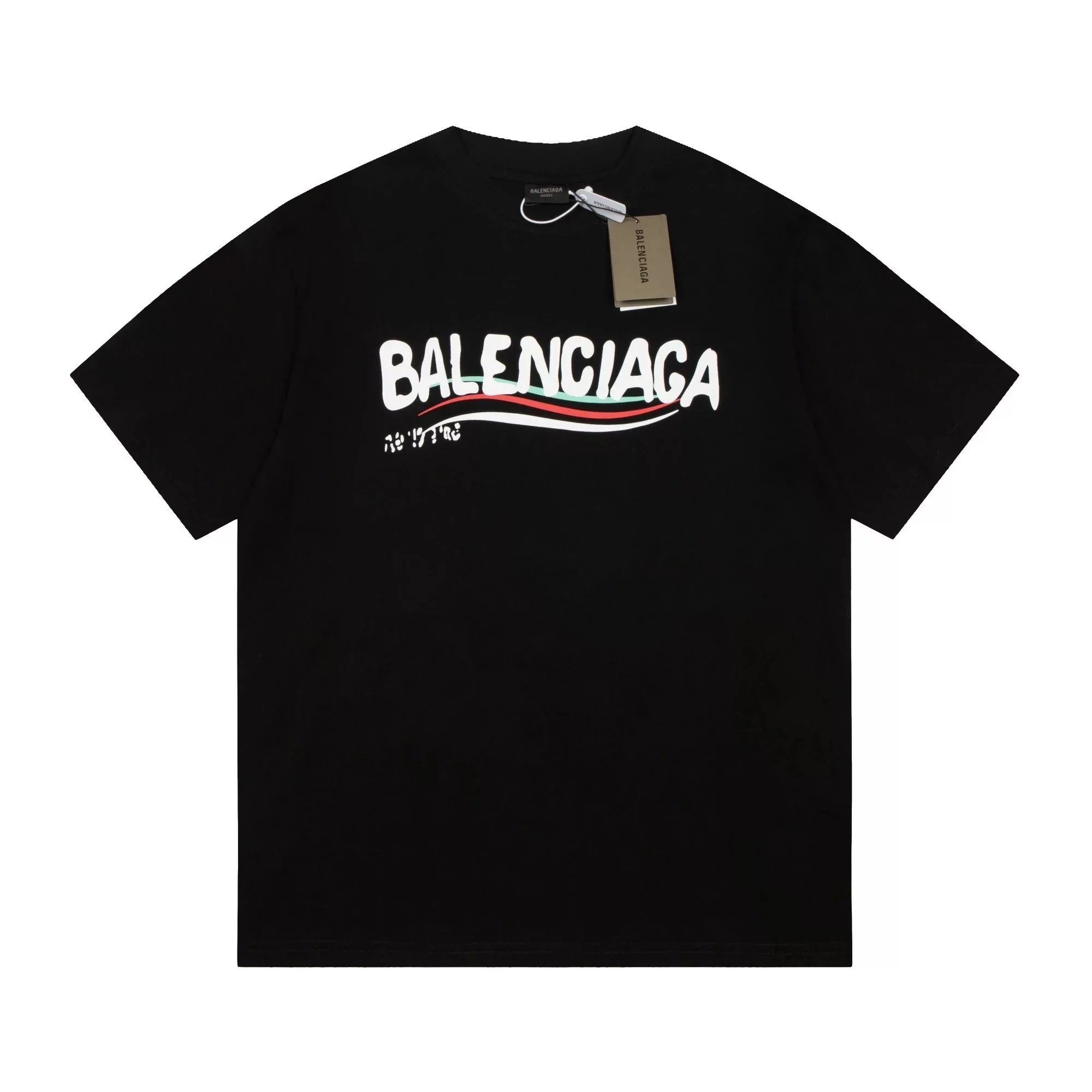 Balenciaga Black Logo T-Shirt for Men