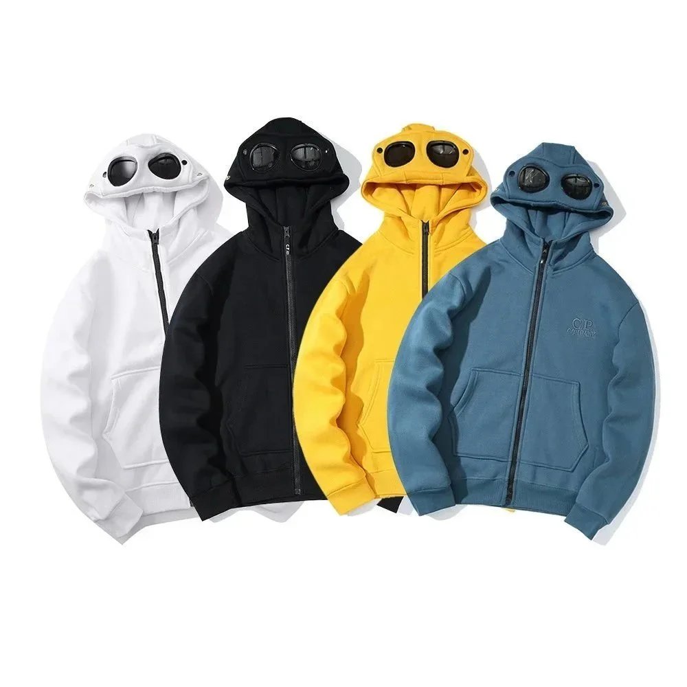 C.P. Company Goggle Hoodie Zip-Up Sweatshirt Men's Fashion Streetwear