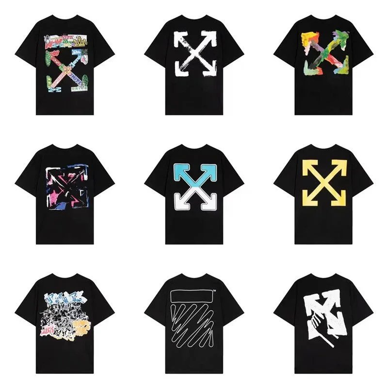 Off-White Black T-Shirt with Arrow Logo Design