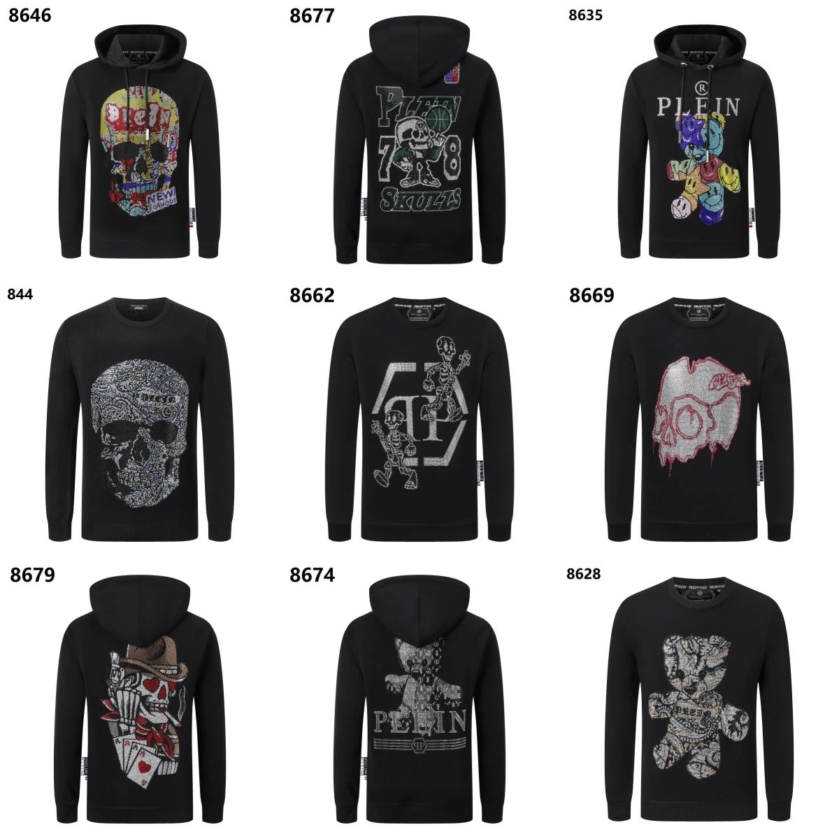 Philipp Plein Skull Hoodie Sweatshirt Men's Fashion Streetwear