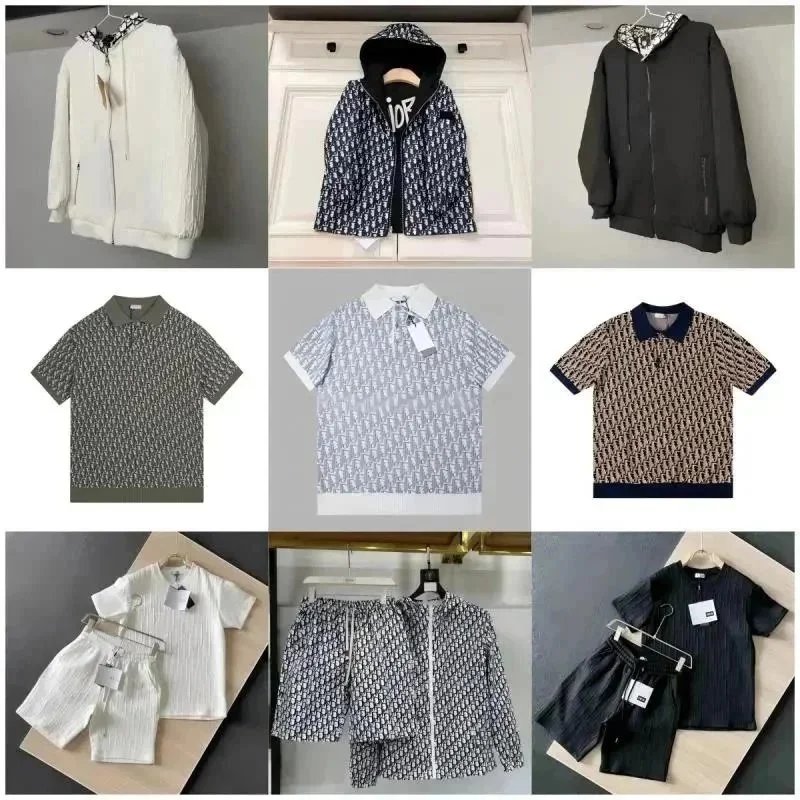 Dior Monogram Patterned Hoodies Jackets T-Shirts Shorts Set for Men