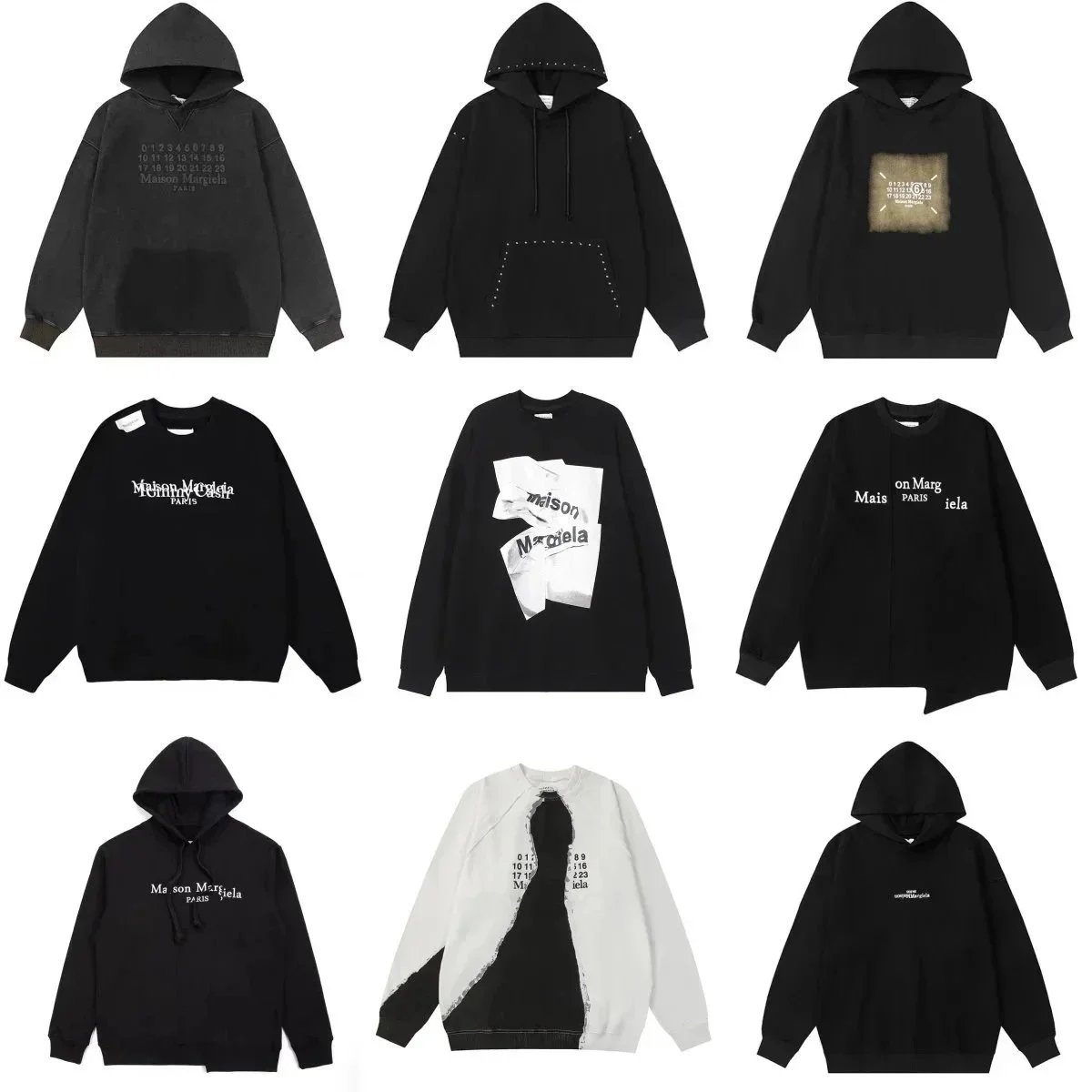 Maison Margiela Black Hoodies and Sweatshirts for Men Women