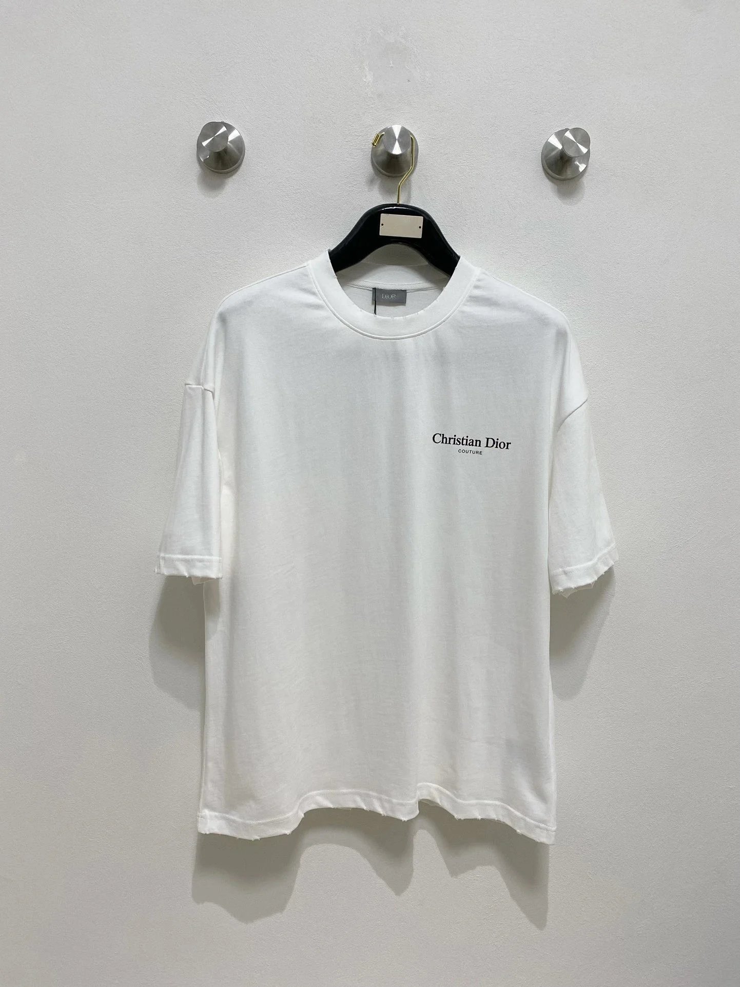 Christian Dior White Oversized T-Shirt with Logo Print