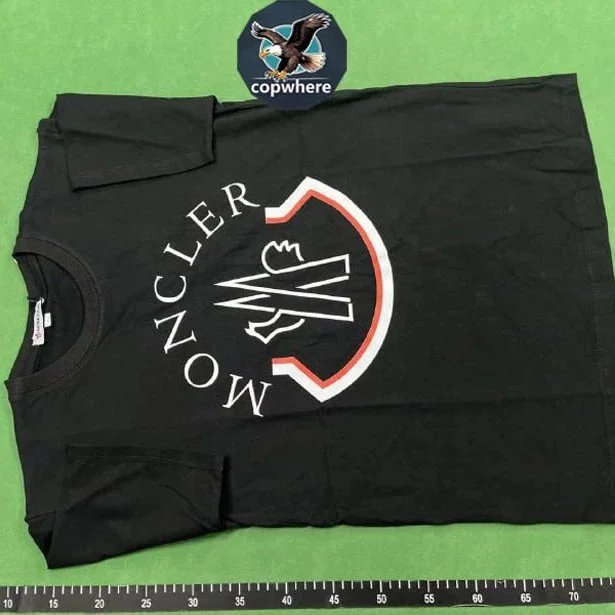Moncler Logo Print Black T-Shirt for Men and Women