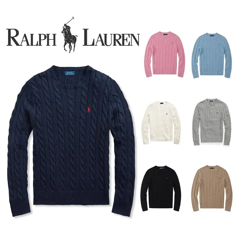 Ralph Lauren Men's Cable Knit Sweater Classic Crewneck