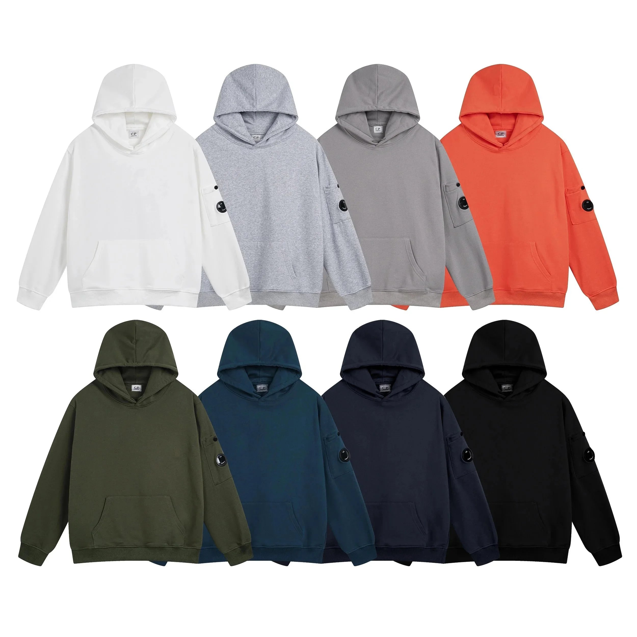 CP Oversized Hoodie Sweatshirt with Pocket and Snap Button