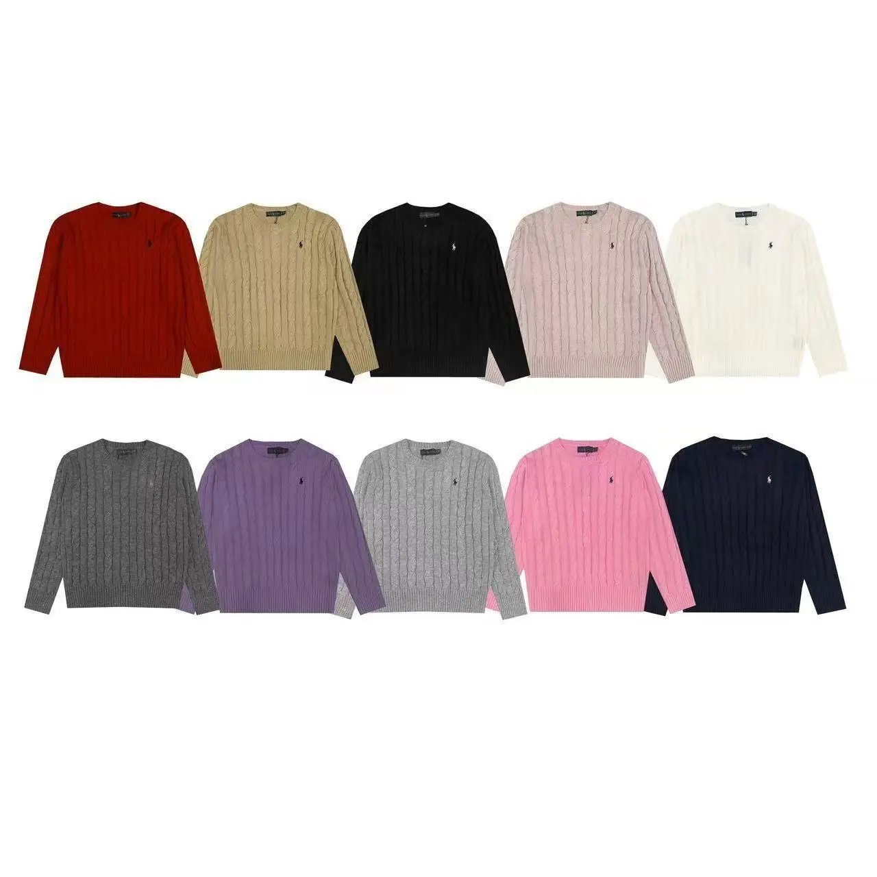 Ralph Lauren Cable Knit Sweater for Women - Classic Crewneck Pullover
