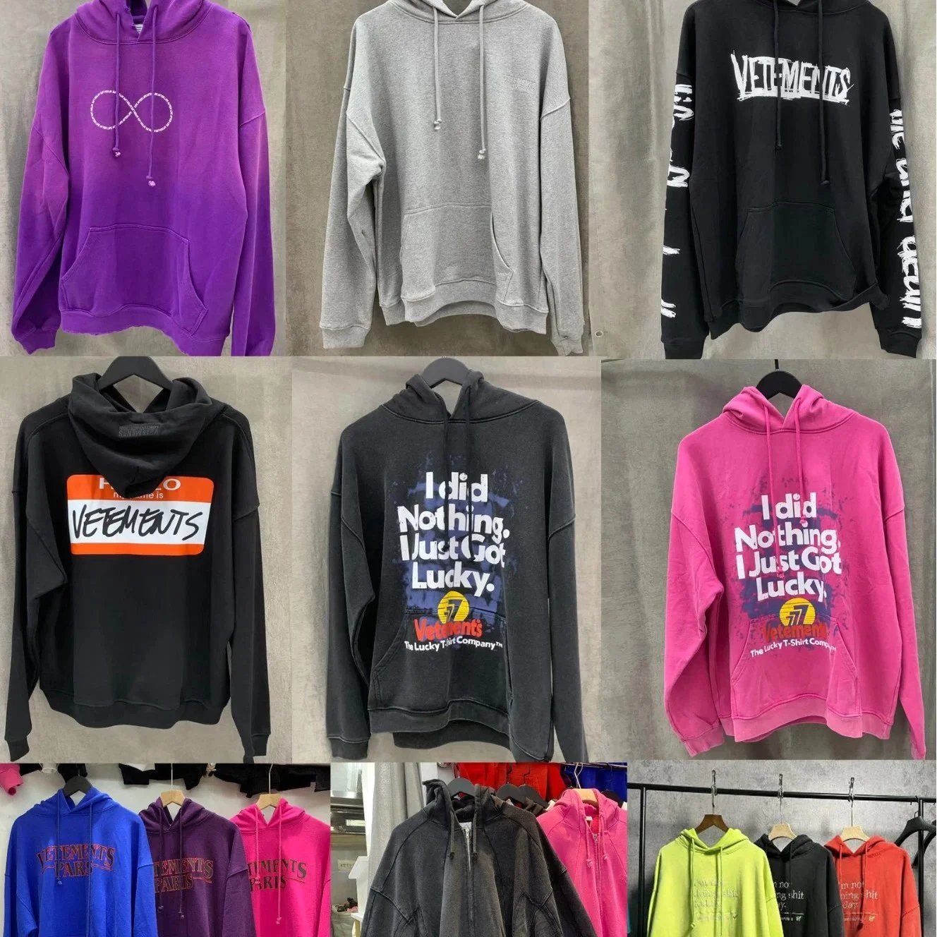 VETEMENTS Hoodie Sweatshirt Oversized Logo Print Pullover