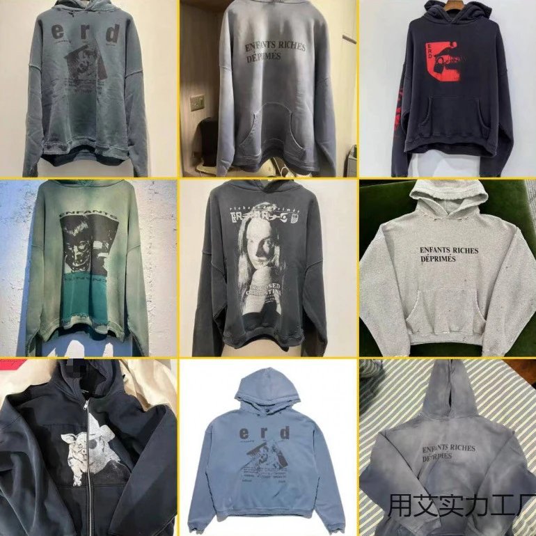 ERD Hoodies Oversized Streetwear Sweatshirts for Men Women