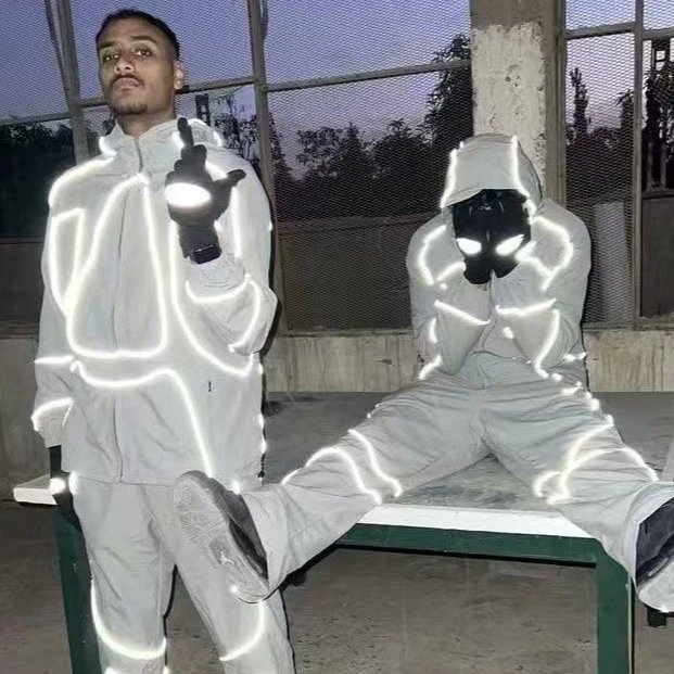 Glow In The Dark LED Light Up Tracksuit Set for Men Women