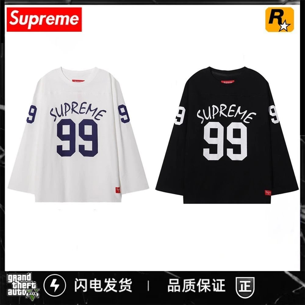 Supreme 99 Jersey Long Sleeve T-Shirt Black White