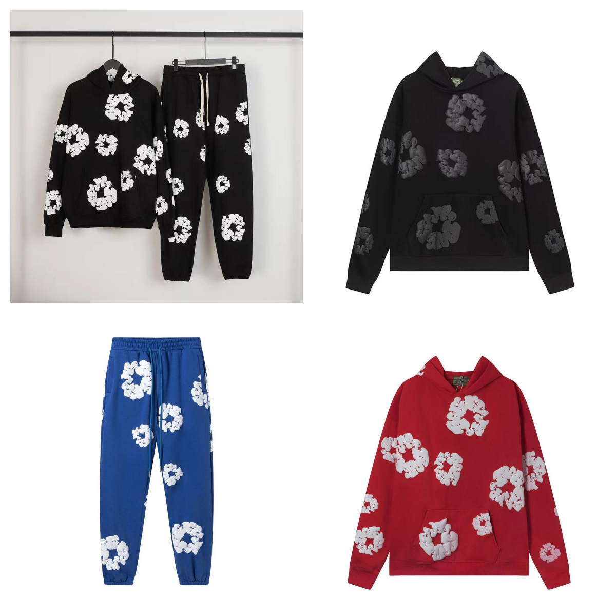 Balenciaga Floral Print Hoodie and Sweatpants Set