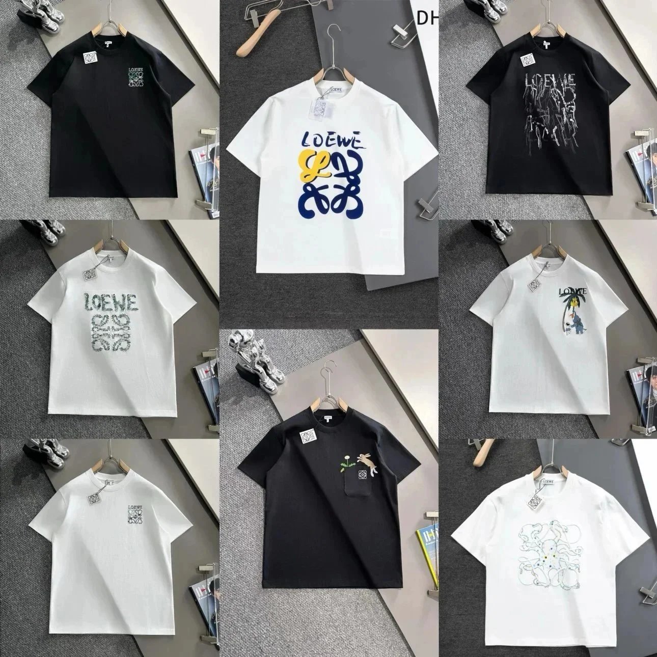 LOEWE Graphic Print T-Shirt Men's Casual Fashion Tee
