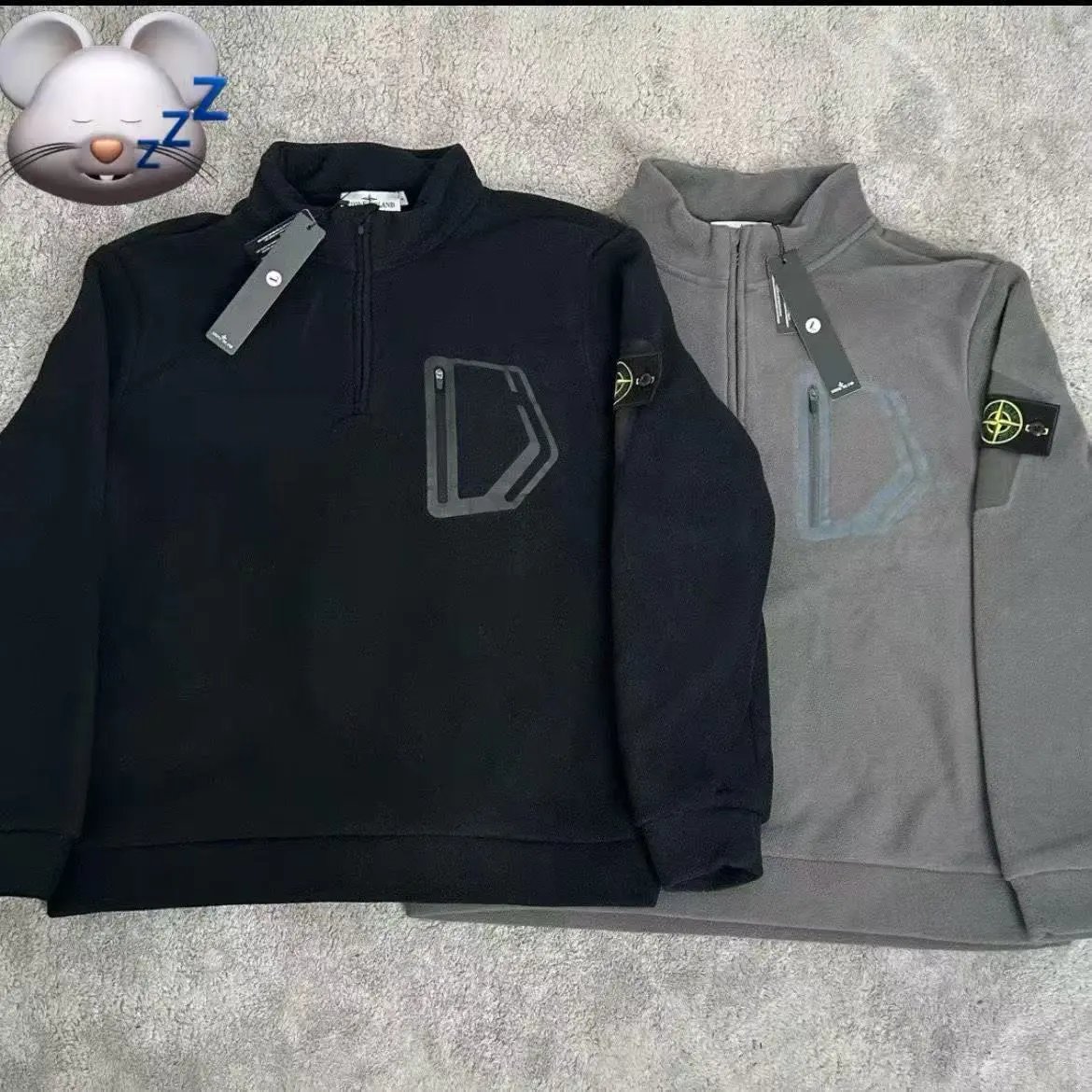 Stone Island Half-Zip Sweatshirt with Patch Pocket