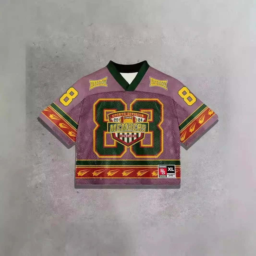 Custom Sports Division Members Jersey 88 XL Purple Green Yellow