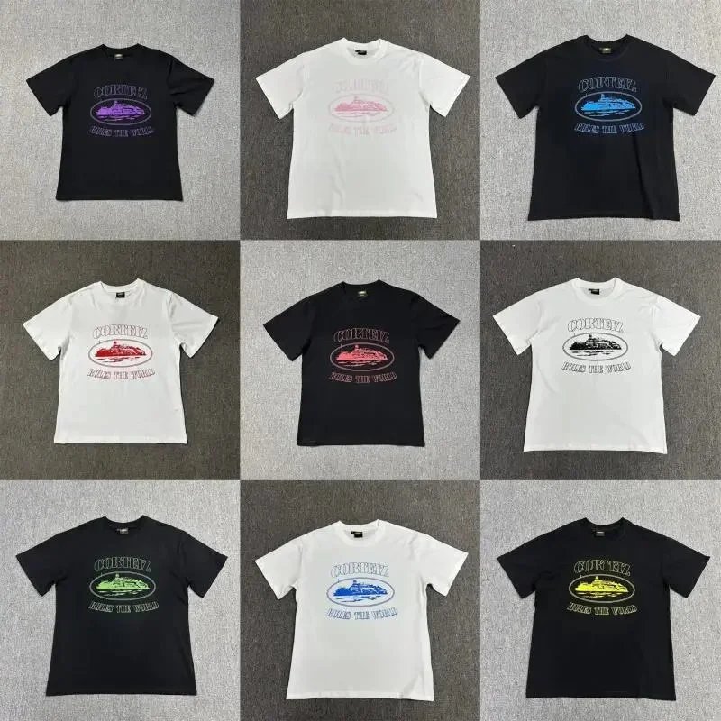 CURENY Ride The World T-Shirt Unisex Streetwear Graphic Tee