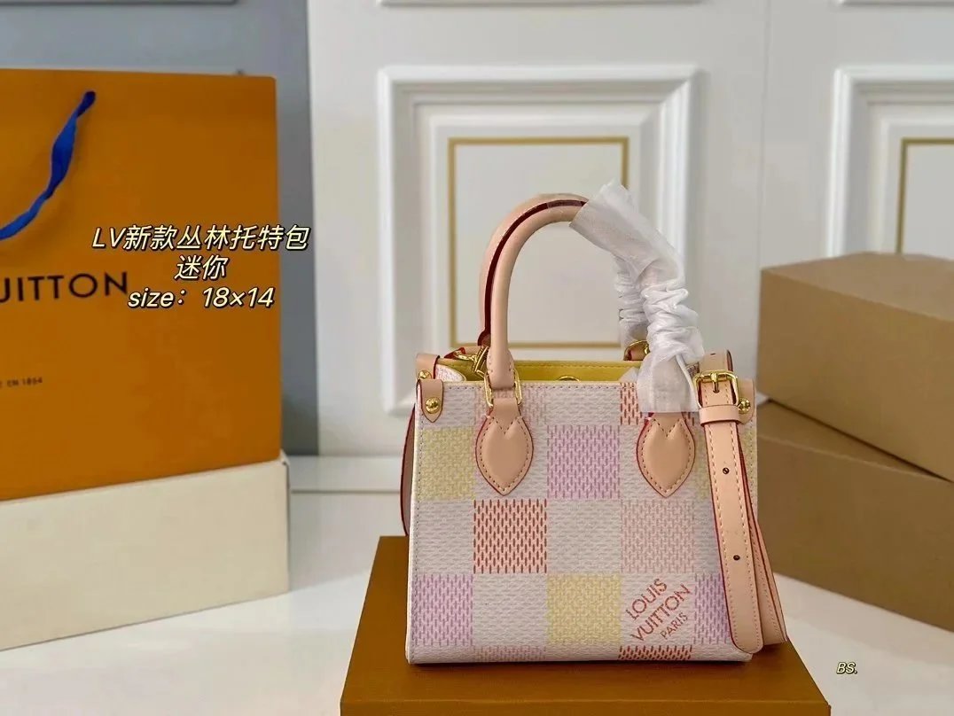 Louis Vuitton Mini Jungle Damier Tote Bag Pastel Checkered Design