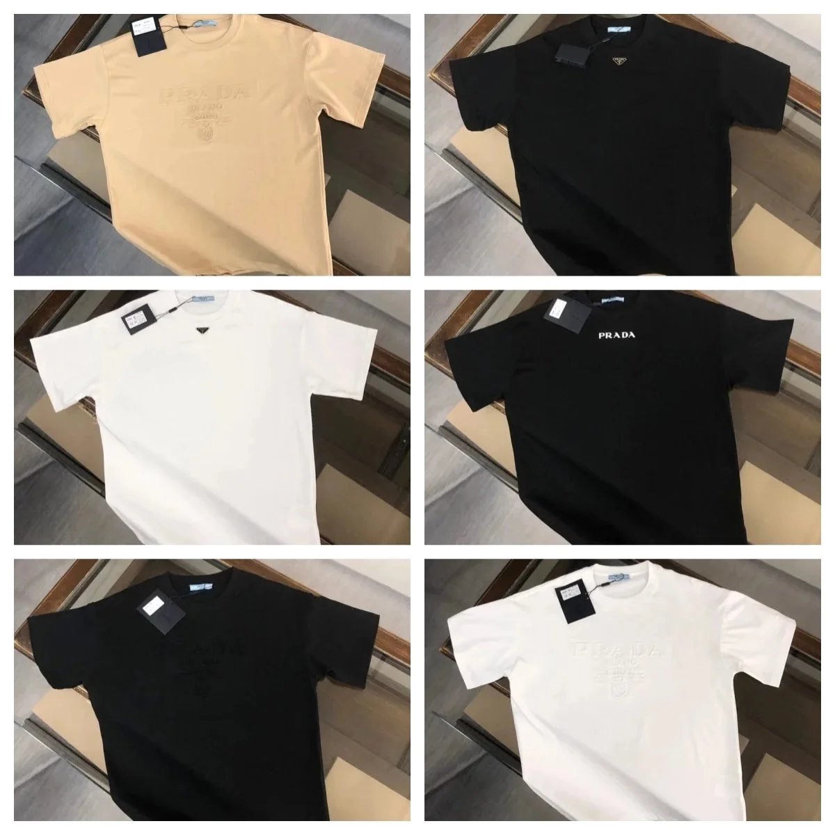 Prada Logo Embroidered T-Shirt for Men and Women