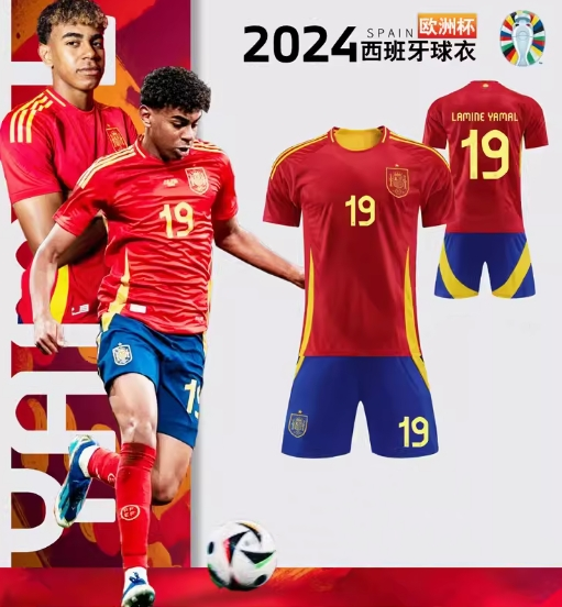 Spain National Team 2024 Euro Cup Home Jersey Lamine Yamal 19
