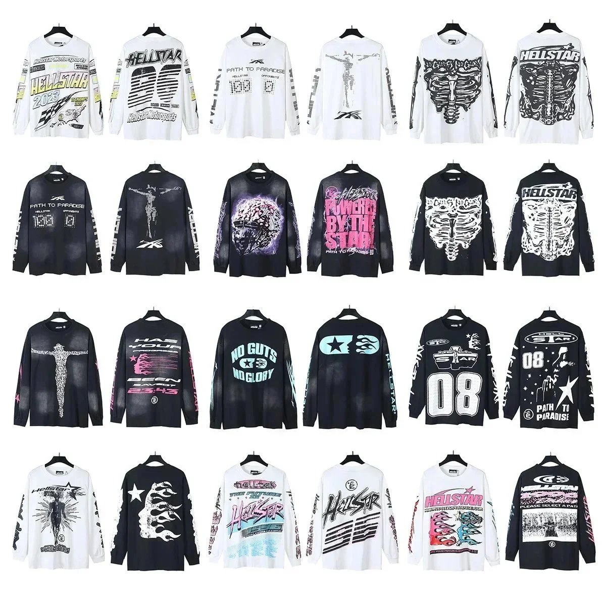 HELLSTAR Long Sleeve T-Shirts Graphic Streetwear Fashion