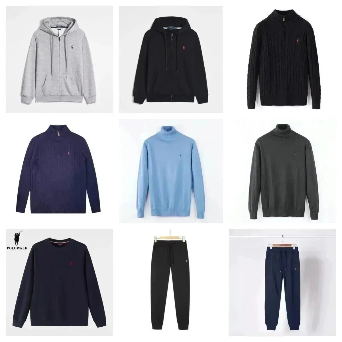 POLOWALK Men's Hoodies Sweaters & Sweatpants Set