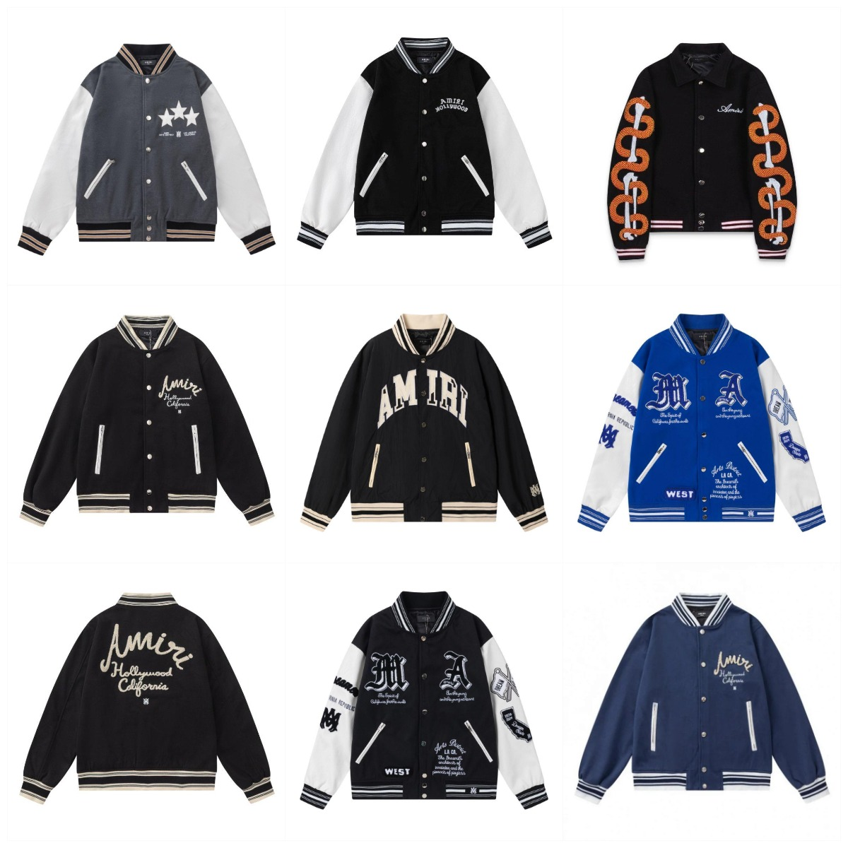 Amiri Varsity Jacket Collection - Premium Leather & Wool Blend