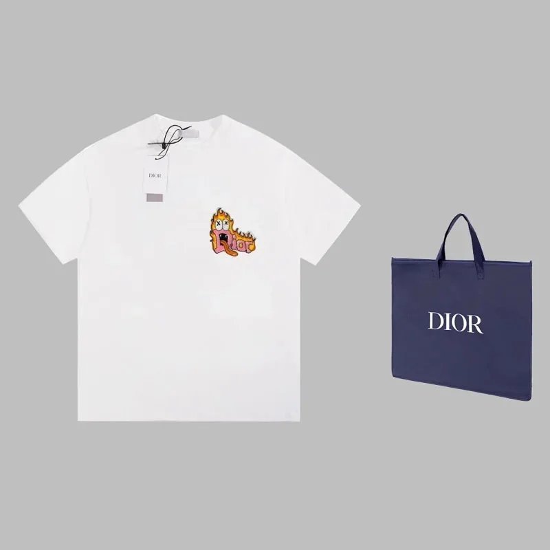 Dior x Garfield White T-Shirt with Cartoon Print