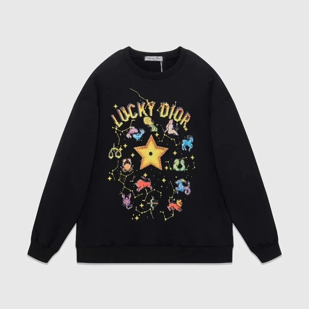 Lucky Dior Zodiac Star Embroidered Sweatshirt