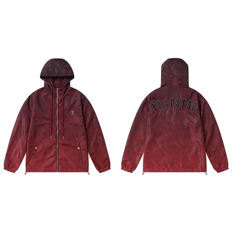 TRAPSTAR Red Hooded Windbreaker Jacket for Men