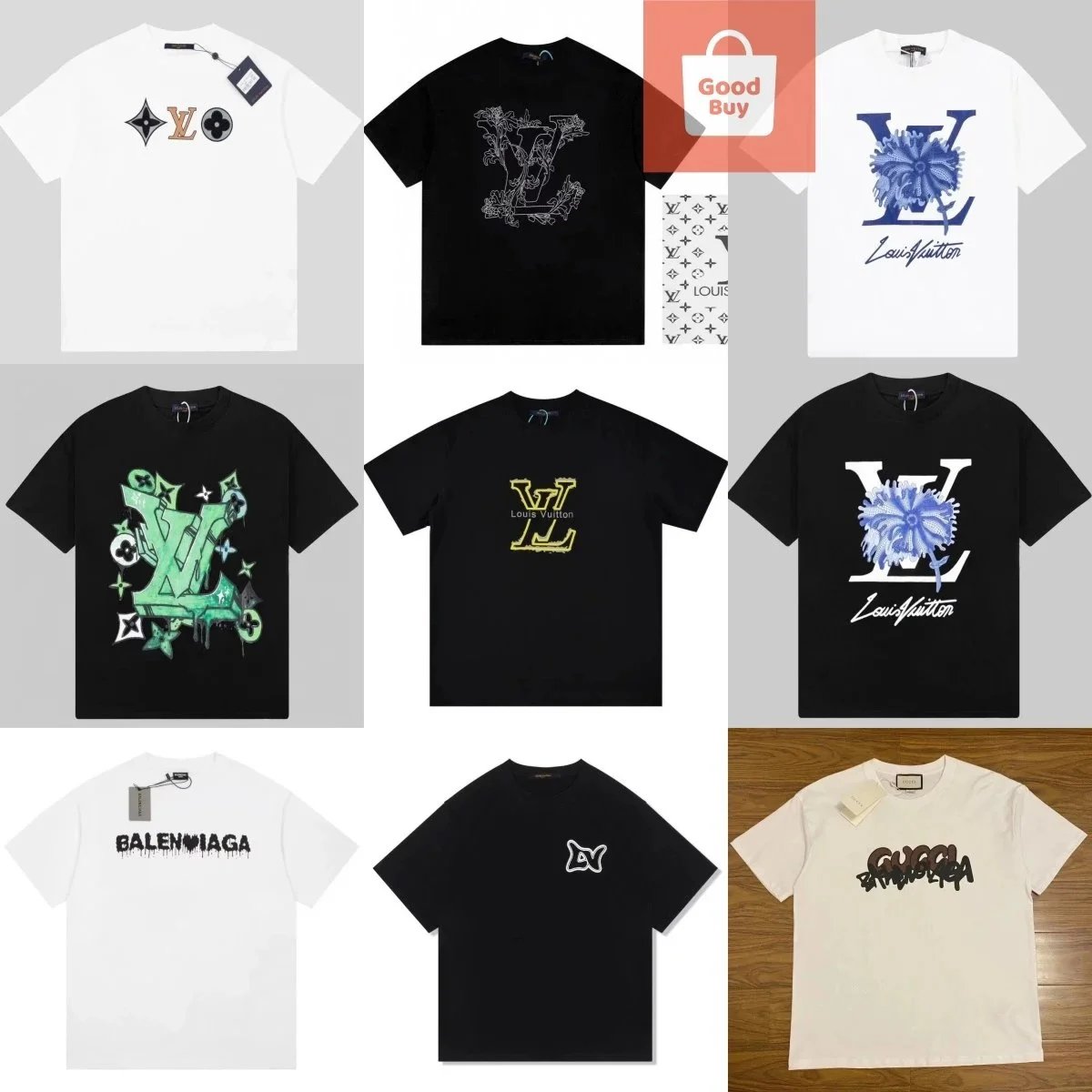 Louis Vuitton LV Logo T-Shirt Men's Fashion Streetwear
