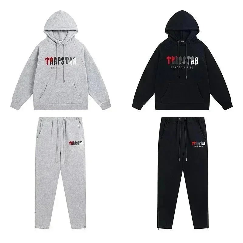 TRAPSTAR Hoodie and Pants Set for Men Women Casual Streetwear Outfit