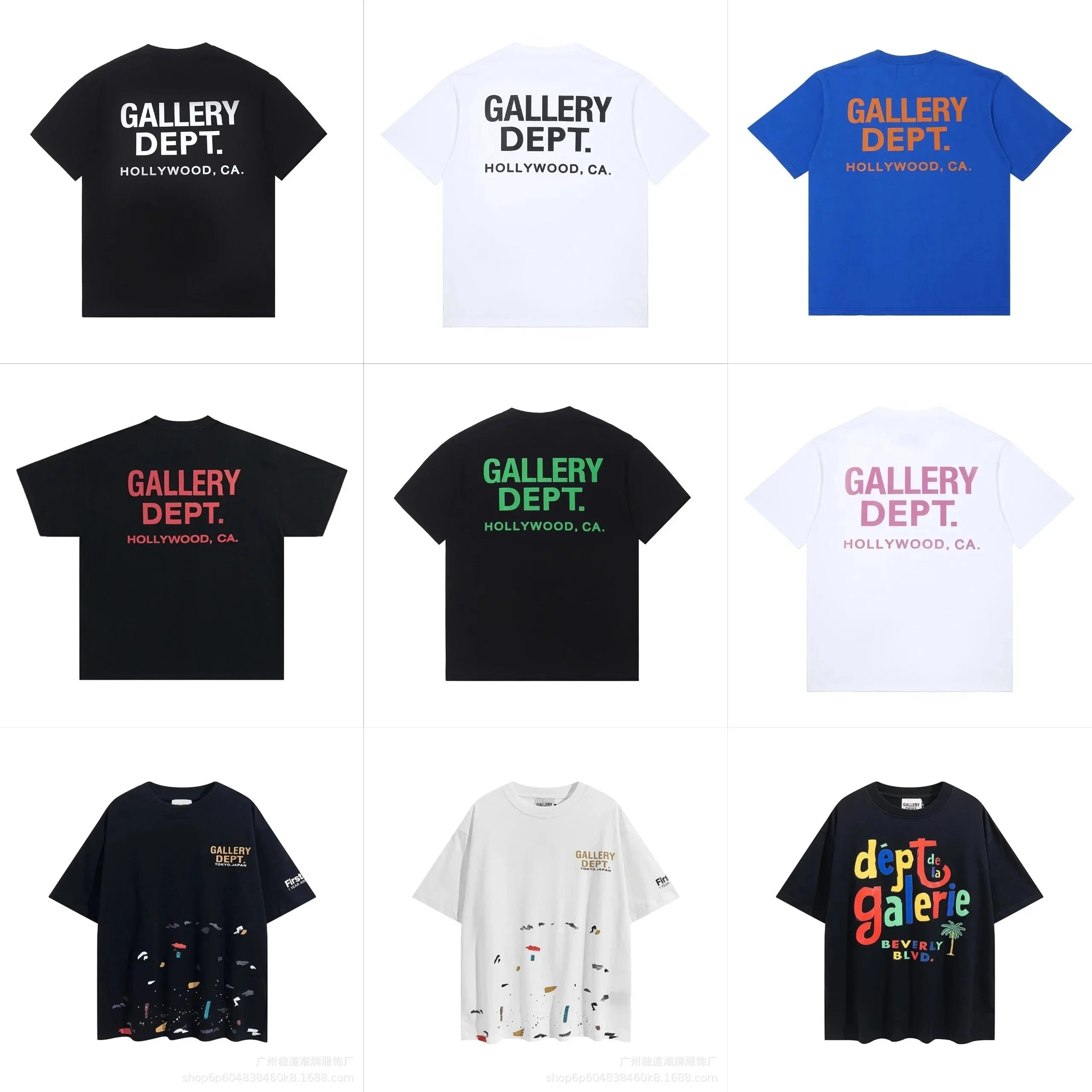 Gallery Dept T-Shirt Hollywood CA Logo Print Men Women Streetwear Tee