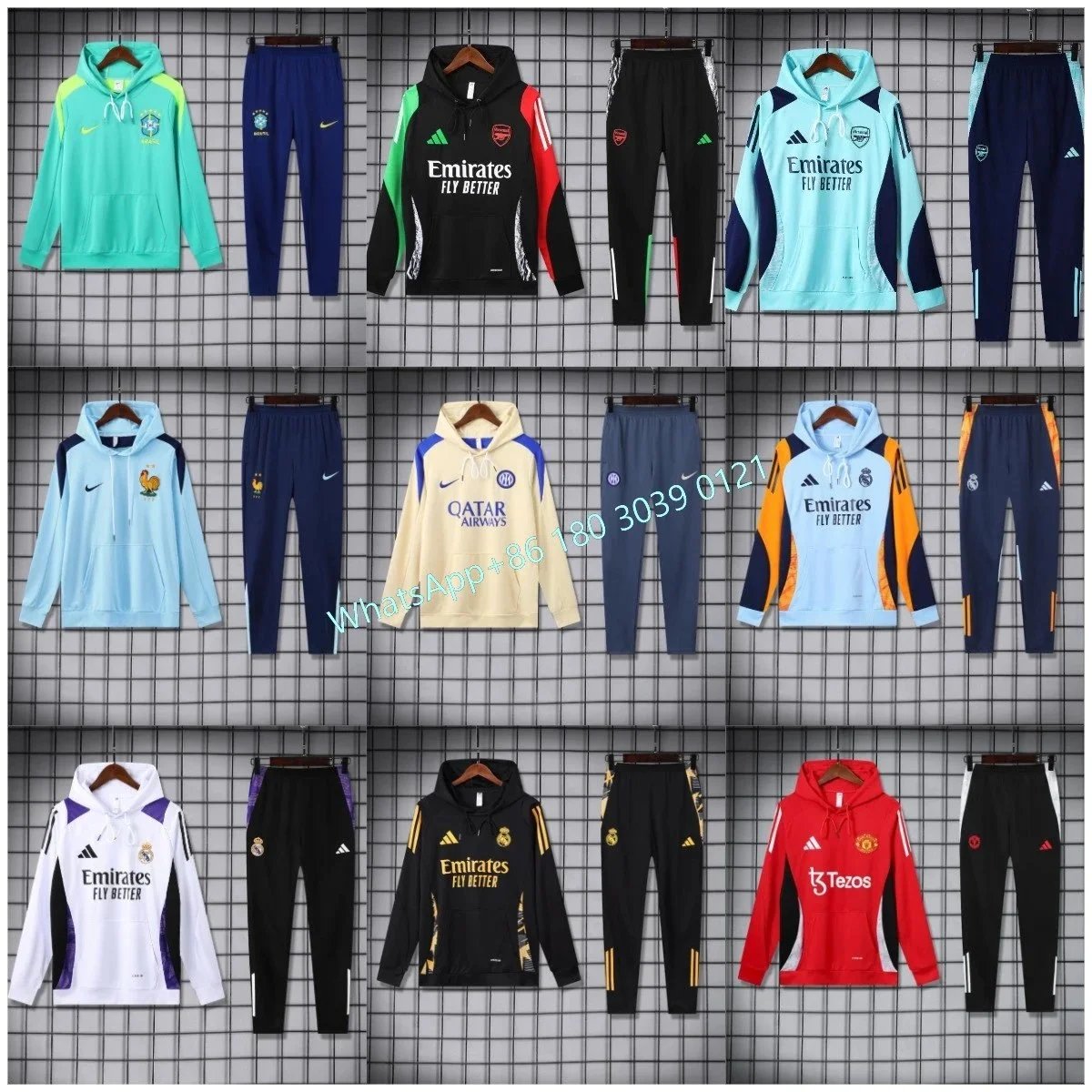Official Football Team Training Tracksuits Hoodies and Pants Sets