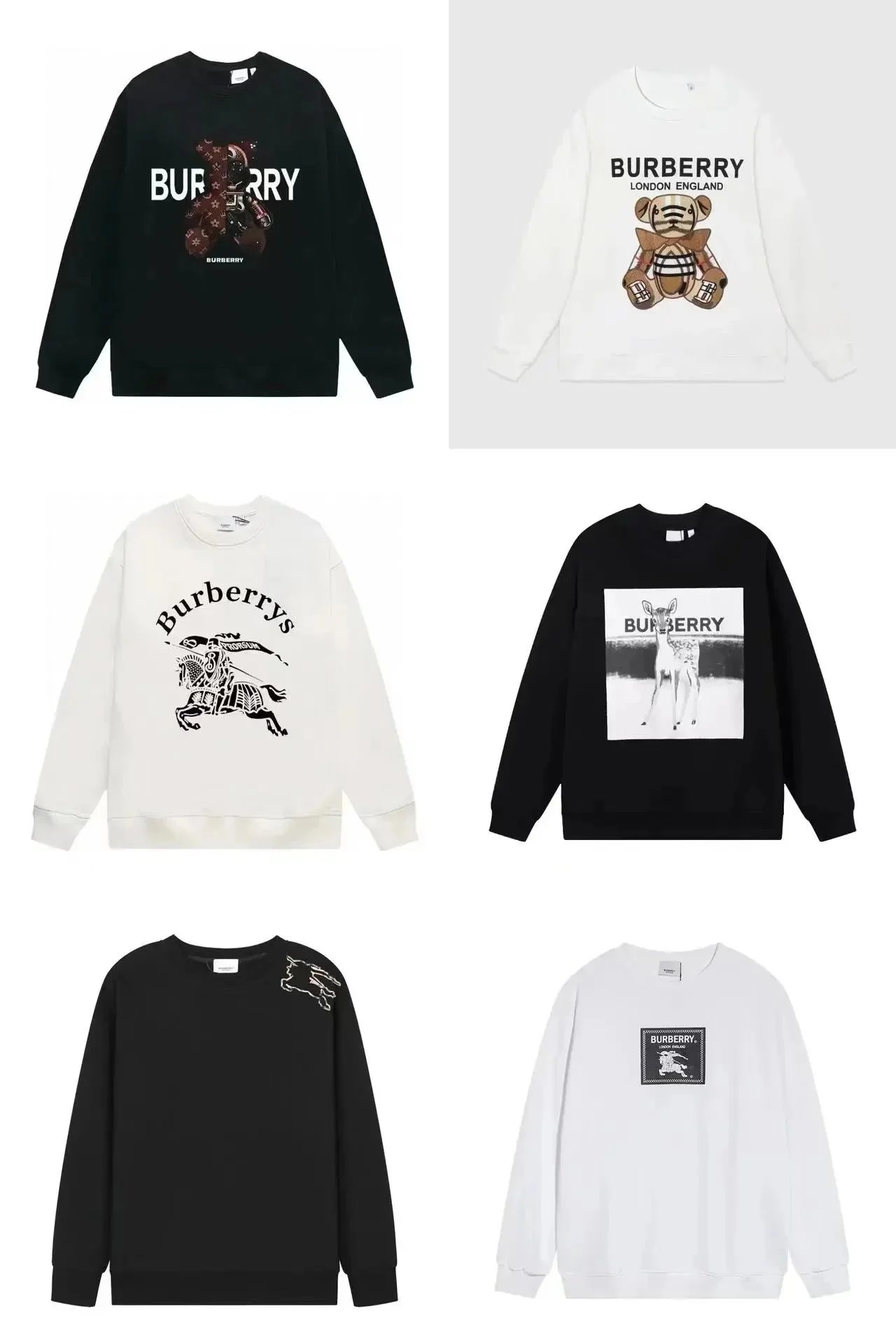 Burberry Logo Print Sweatshirts for Men and Women