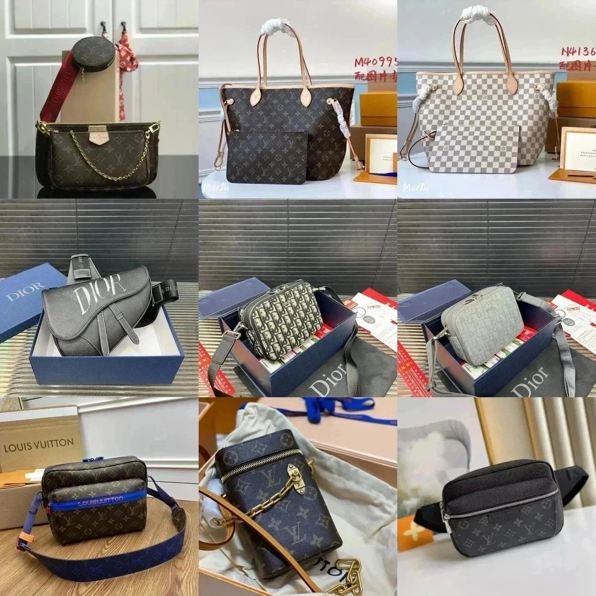 Luxury Louis Vuitton Handbags & Dior Accessories Collection