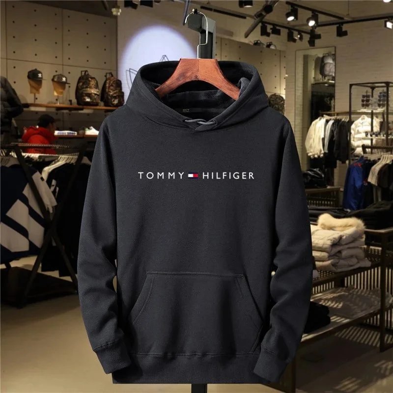Tommy Hilfiger Logo Hoodie Men's Casual Sweatshirt