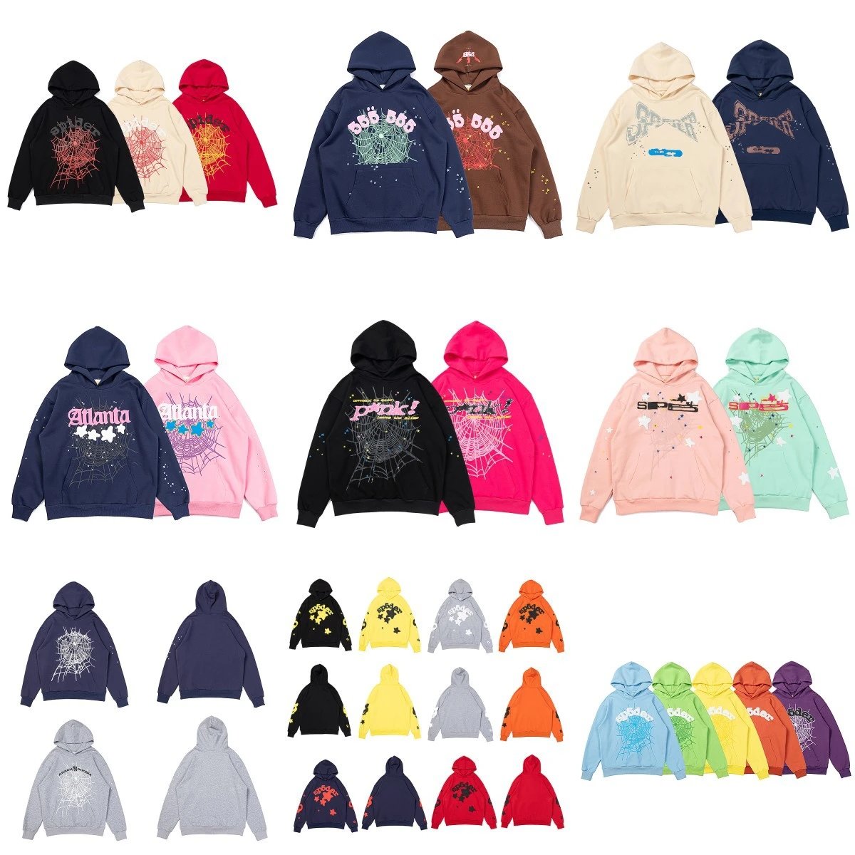 Spider Web Graphic Hoodies for Men and Women - Trendy Streetwear Sweatshirts