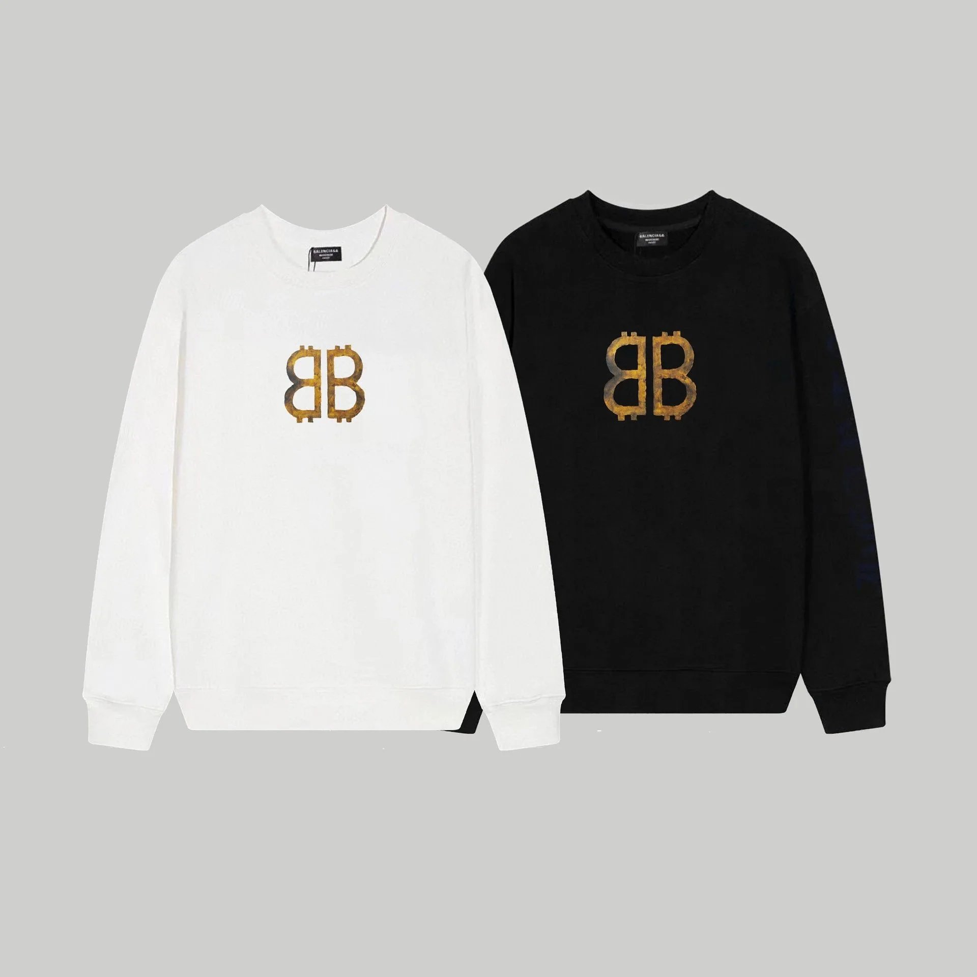 Bitcoin Logo Sweatshirt Black and White Crewneck