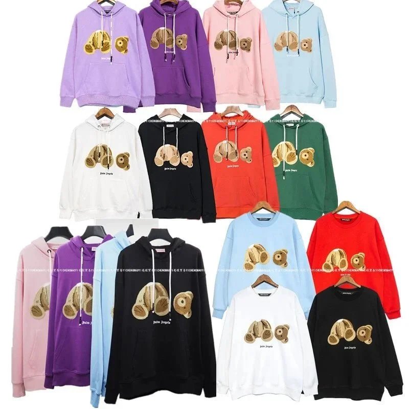 Palm Angels Bear Hoodie Sweatshirt Unisex Casual Streetwear
