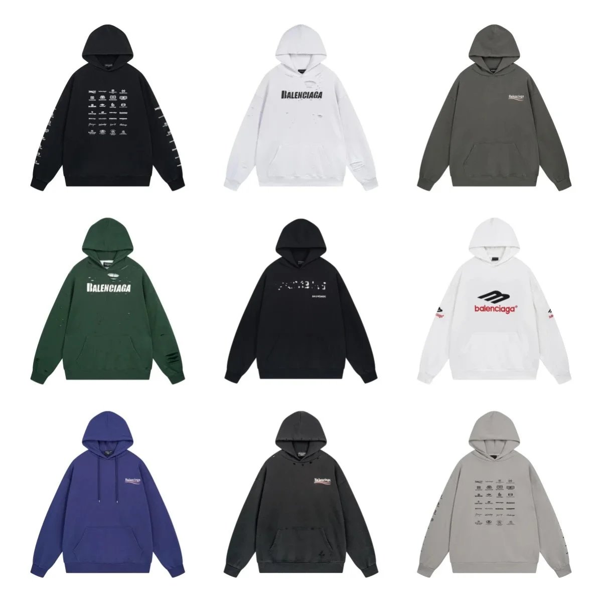 Balenciaga Hoodie Sweatshirt Oversized Logo Print Men Women Streetwear