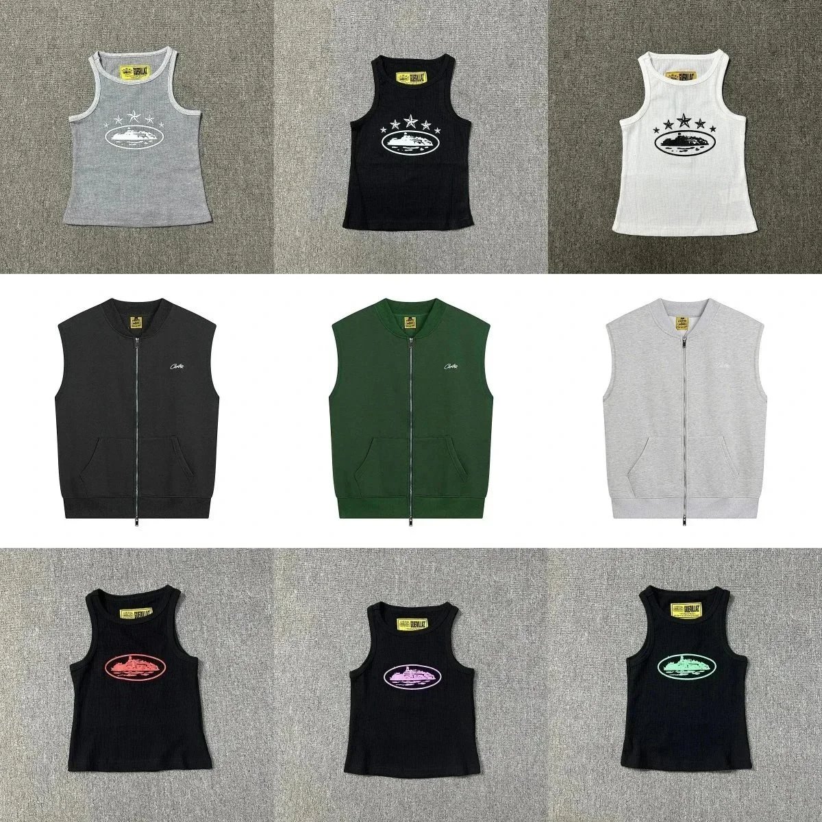 Chotto Tank Tops and Zip-Up Vests for Men Women Fashion Streetwear